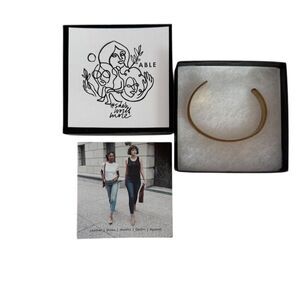 Able "She's Worth More" Engraved Cuff Bracelet Empowerment Theme